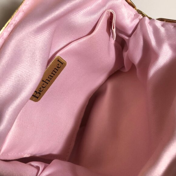 Bechamel Pink Iridescent Beaded Shell Evening Bag โ Vintage-Inspired - Picture 10 of 12